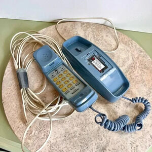 Sears Vintage Corded Wall Phone Blue Retro‎ 90s Style Stores Numbers Excellent